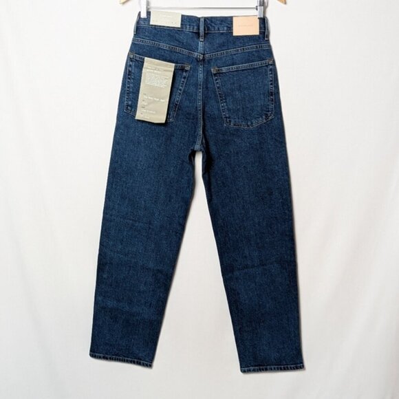 NWT EVERLANE Way High Jeans Wide Leg Dark Blue 27 Long - Picture 8 of 11